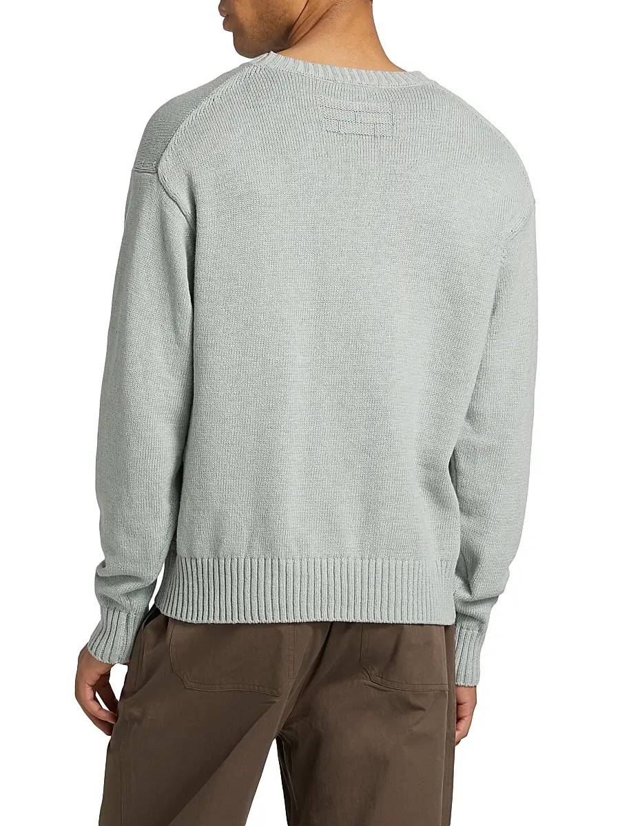 FRAME Men's Cotton-Silk Crewneck Sweater - Grey Blue | Thumbnail 5 FRAME Men's Cotton-Silk Crewneck Sweater - Grey Blue | Thumbnail 5