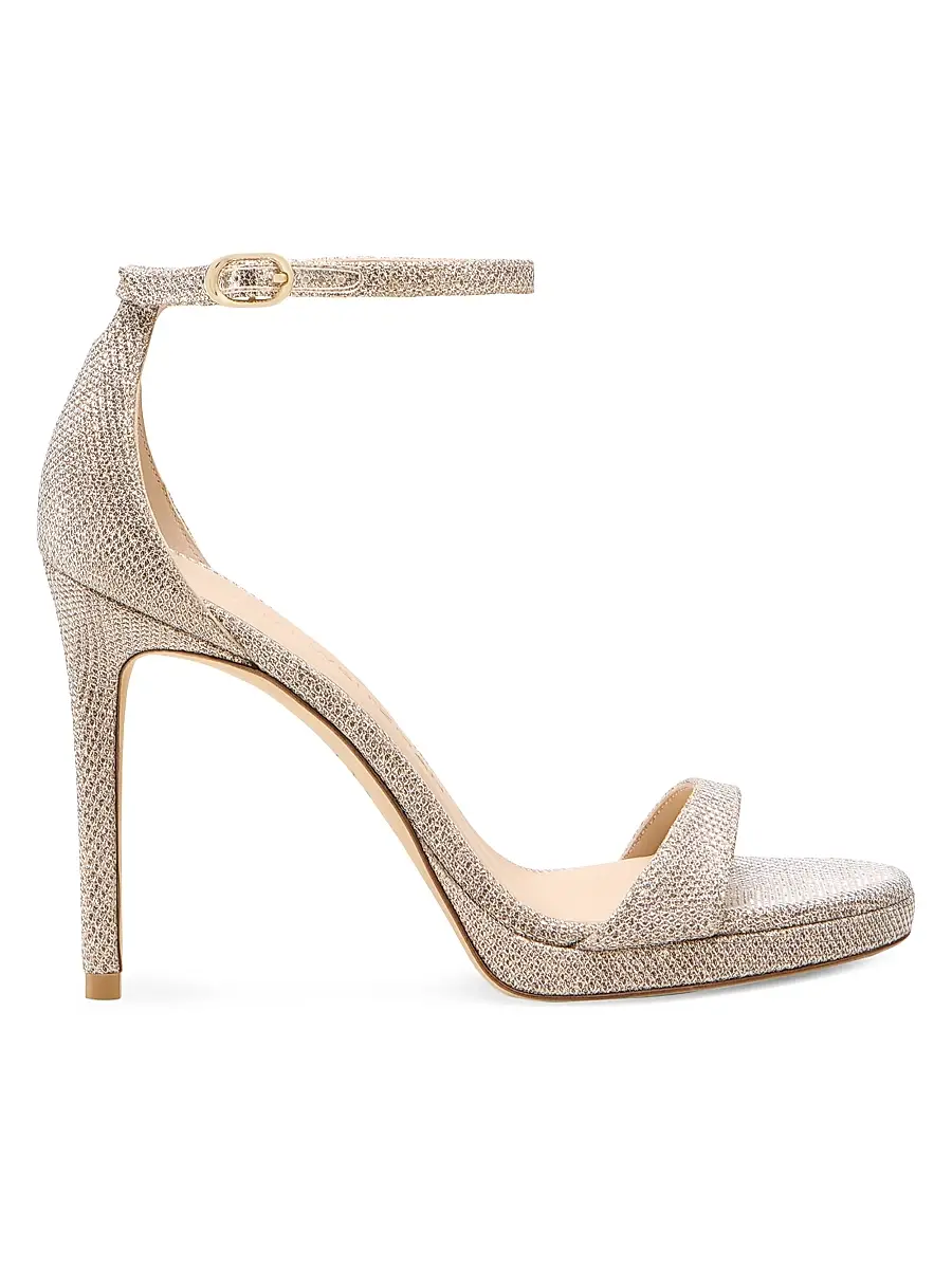 Stuart Weitzman Women's Nudist 100MM Stiletto Platform Sandals - Poudre | Image 1 Stuart Weitzman Women's Nudist 100MM Stiletto Platform Sandals - Poudre | Image 1