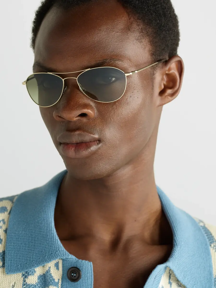 Oliver Peoples Aero II Aviator-Style Gold-Tone Sunglasses - Men | Thumbnail 2 Oliver Peoples Aero II Aviator-Style Gold-Tone Sunglasses - Men | Thumbnail 2