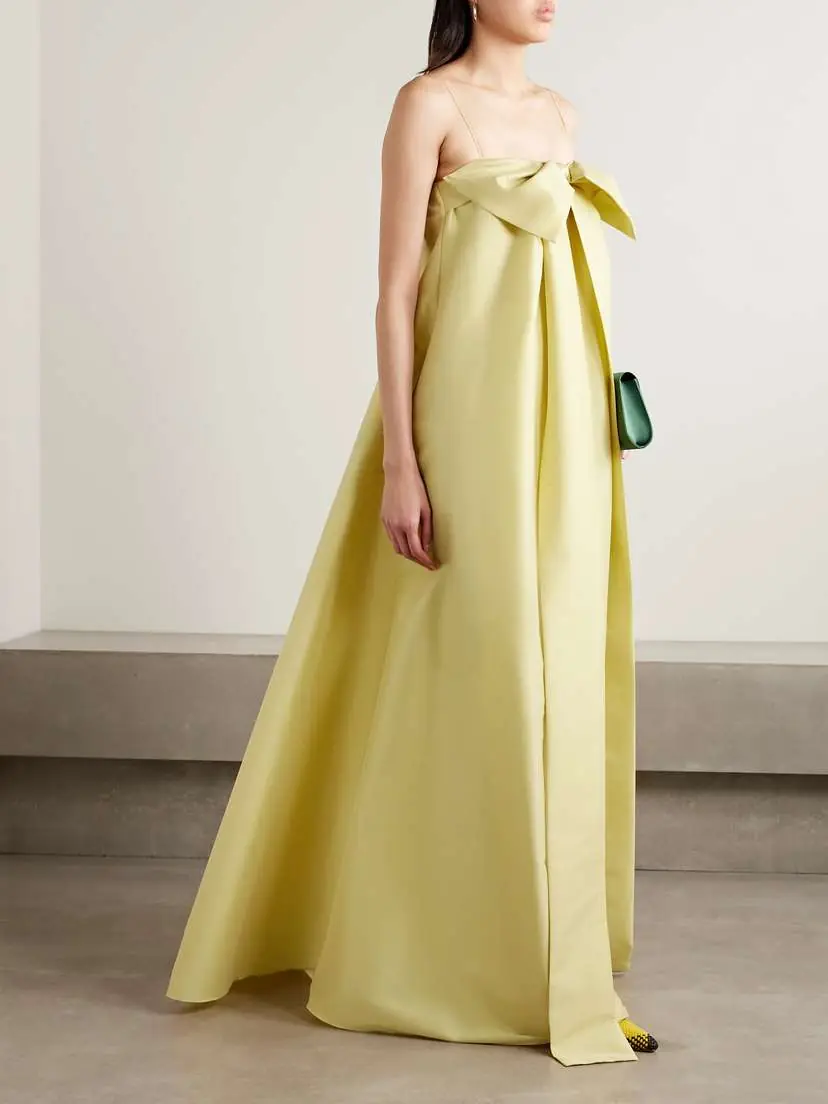 BERNADETTE Estelle Bow-embellished Taffeta Gown | Thumbnail 2