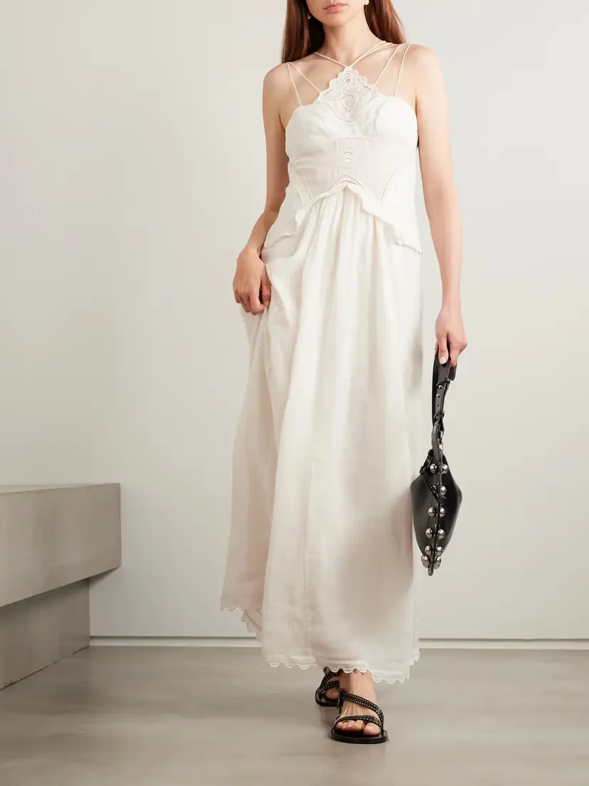 Isabel Marant Lindy Lace-trimmed Embroidered Ramie Maxi Dress | Thumbnail 2
