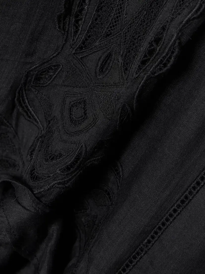 Isabel Marant Liya Lace-trimmed Embroidered Ramie Mini Dress | Thumbnail 4 Isabel Marant Liya Lace-trimmed Embroidered Ramie Mini Dress | Thumbnail 4