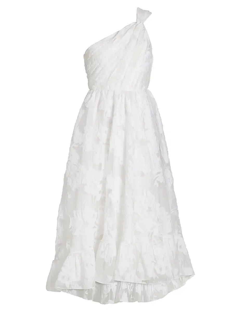 Cinq à Sept Women's Asilia Paper Floral Organza Midi-Dress - White | Image 1 Cinq à Sept Women's Asilia Paper Floral Organza Midi-Dress - White | Image 1