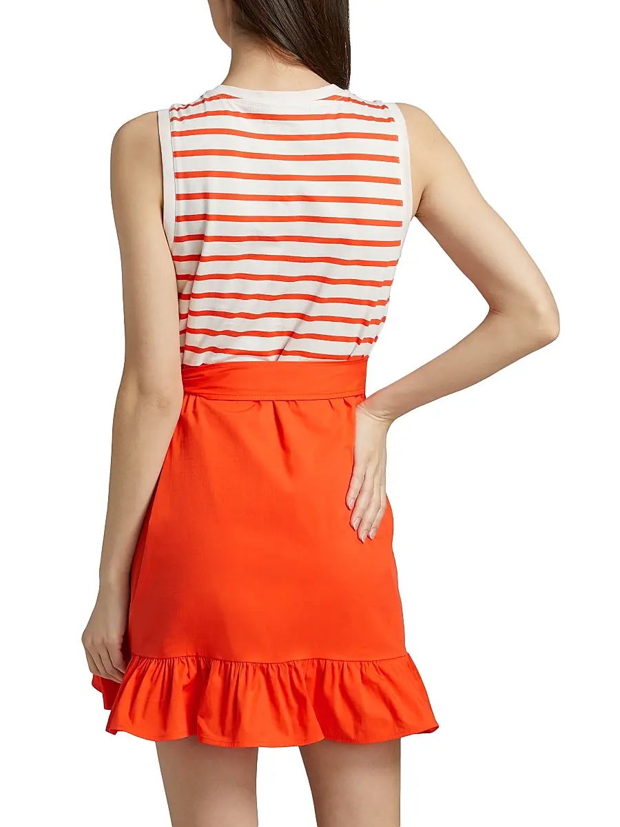 Cinq à Sept Women's Mahlia Striped Tie-Waist Minidress | Thumbnail 5