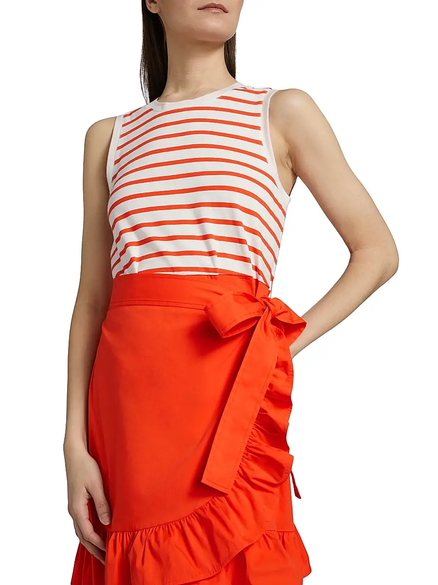 Cinq à Sept Women's Mahlia Striped Tie-Waist Minidress | Thumbnail 6