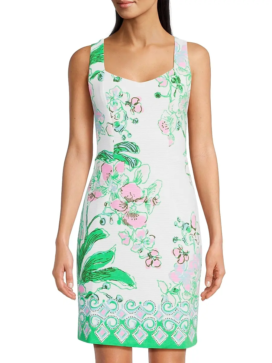 Lilly Pulitzer Women's Del Rey Orchids on the Avenue Shift Dress | Thumbnail 3 Lilly Pulitzer Women's Del Rey Orchids on the Avenue Shift Dress | Thumbnail 3