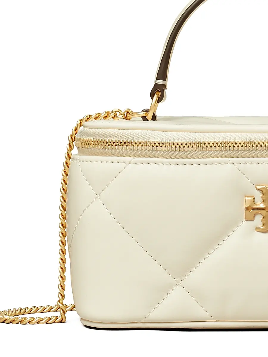 Tory Burch Women's Kira Diamond Quilted Leather Vanity Bag - Warm White | Thumbnail 4 Tory Burch Women's Kira Diamond Quilted Leather Vanity Bag - Warm White | Thumbnail 4
