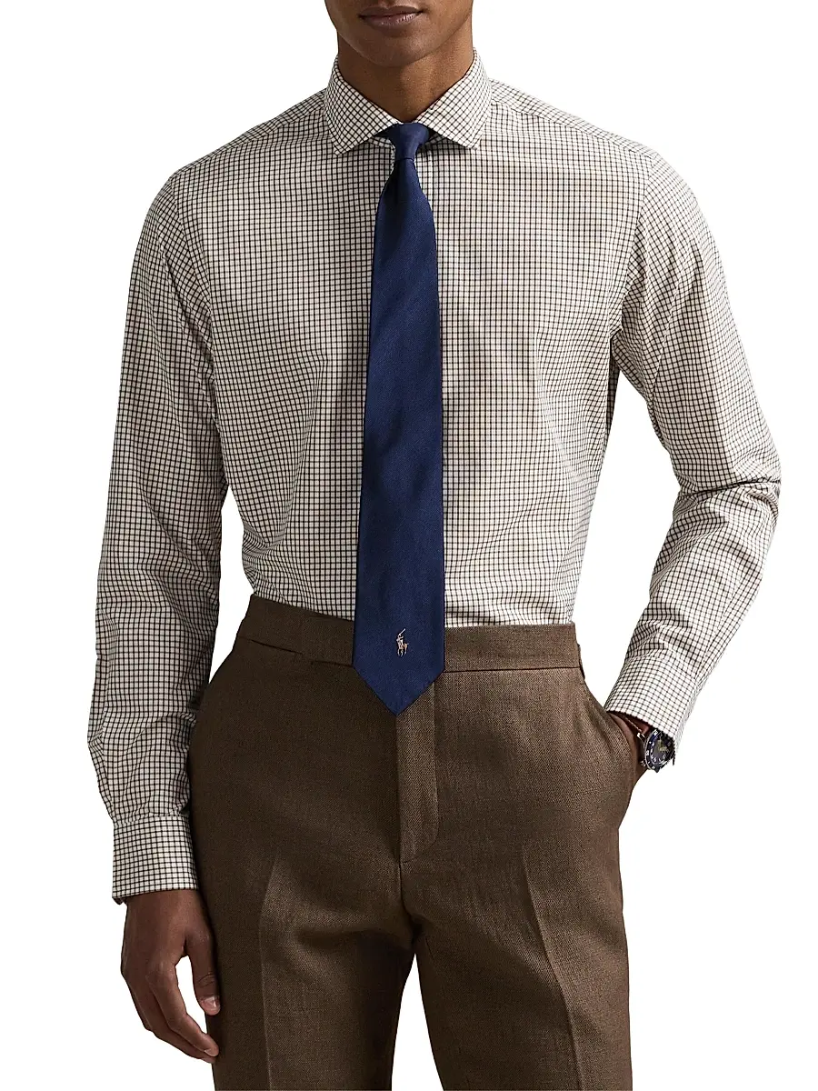 Polo Ralph Lauren Men's Glen Plaid Cotton Poplin Button-Front Shirt | Thumbnail 3 Polo Ralph Lauren Men's Glen Plaid Cotton Poplin Button-Front Shirt | Thumbnail 3