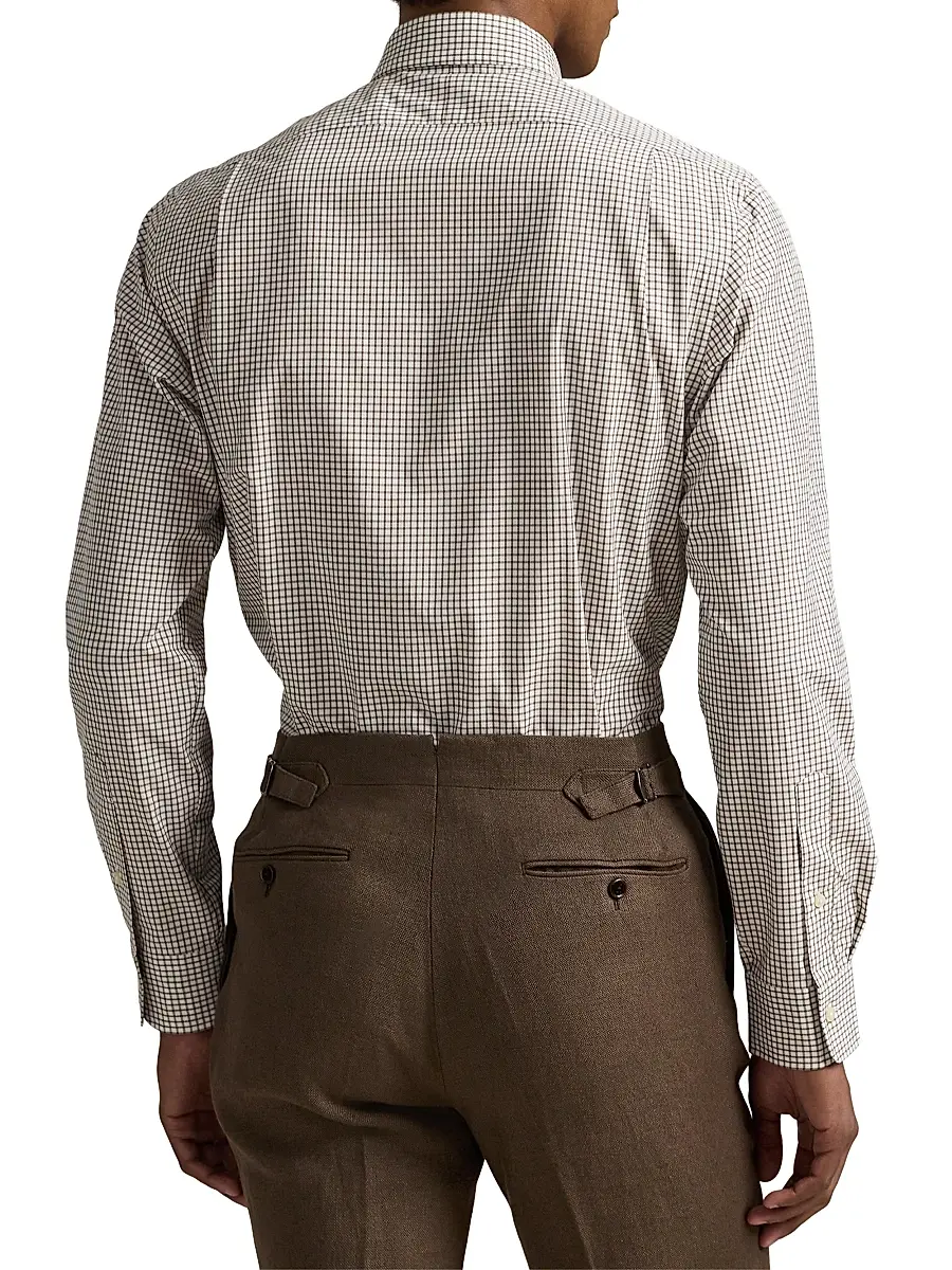 Polo Ralph Lauren Men's Glen Plaid Cotton Poplin Button-Front Shirt | Thumbnail 4 Polo Ralph Lauren Men's Glen Plaid Cotton Poplin Button-Front Shirt | Thumbnail 4