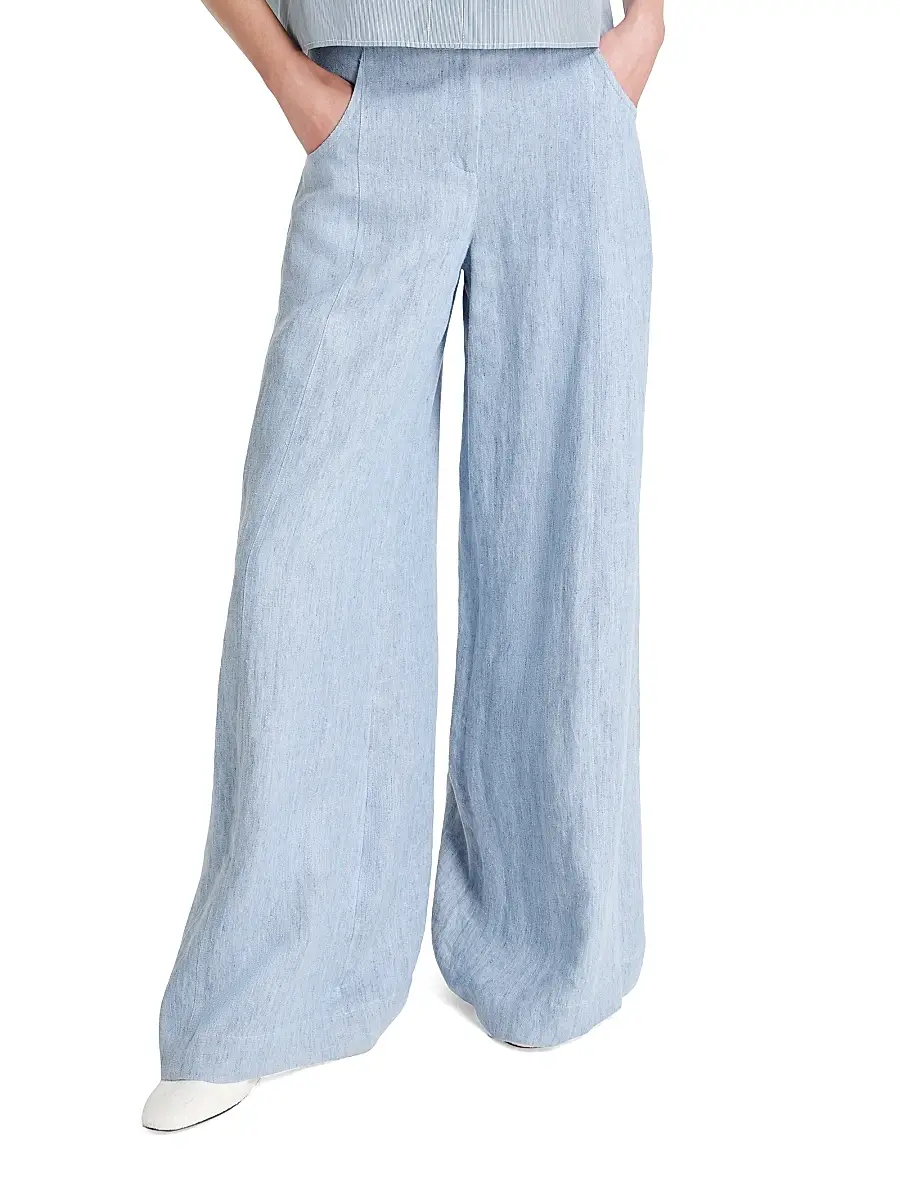 TWP Women's Demie Hemp High-Rise Wide-Leg Pants | Thumbnail 2