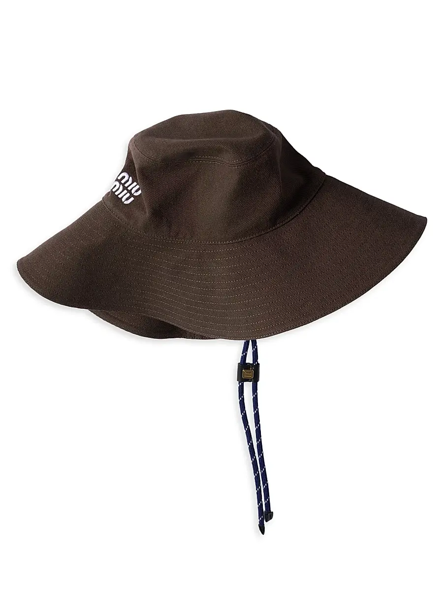 Miu Miu Women's Denim Hat - Brown | Thumbnail 2