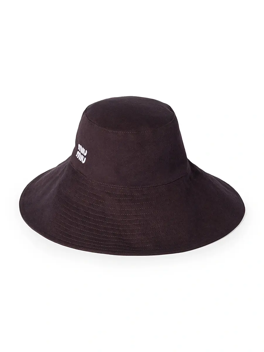 Miu Miu Women's Denim Hat - Brown | Thumbnail 5
