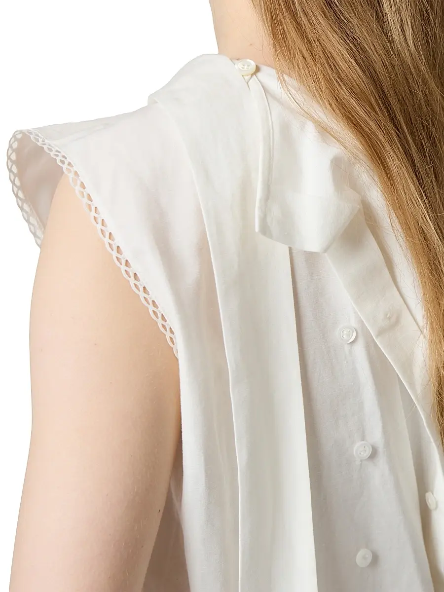 Miu Miu Women's Slubbed Poplin Dress - White | Thumbnail 6 Miu Miu Women's Slubbed Poplin Dress - White | Thumbnail 6