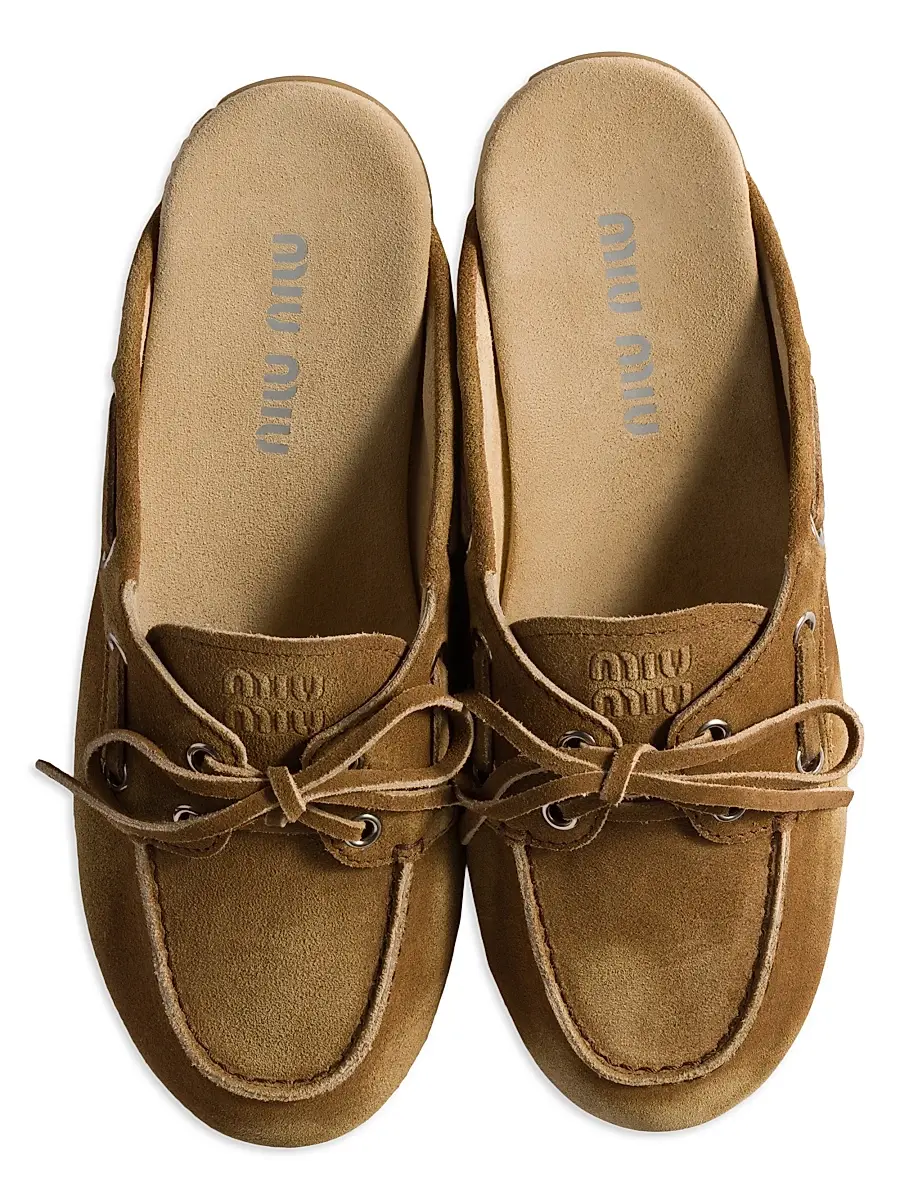 Miu Miu Women's Faded Suede Mules - Brown | Thumbnail 2