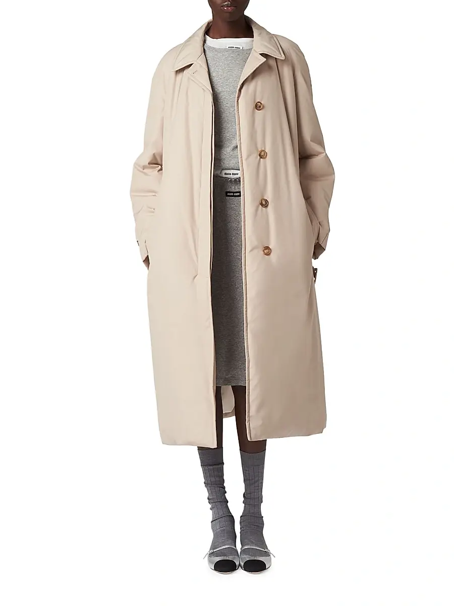 Miu Miu Women's Ribbed Jersey Skirt - Grey | Thumbnail 2