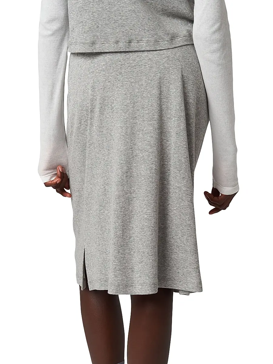 Miu Miu Women's Ribbed Jersey Skirt - Grey | Thumbnail 3