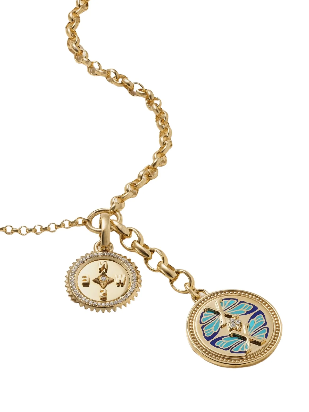 Reverie & Internal Compass 18-karat Gold, Ceramic And Diamond Necklace