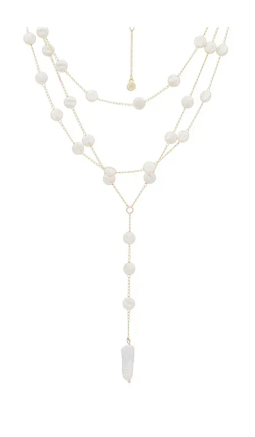 Ettika Pearl Coin Layered Lariat Necklace | Thumbnail 2