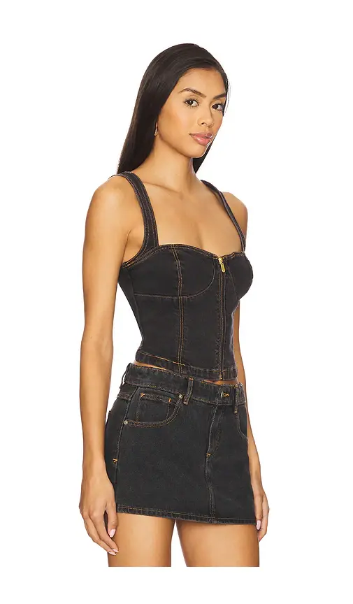 Abrand Cara Denim Top | Thumbnail 2