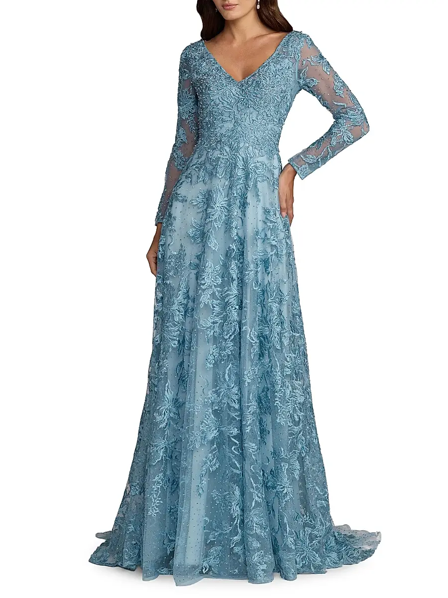 Mac Duggal Women's Evening Crystal-Embellished V-Neck Gown