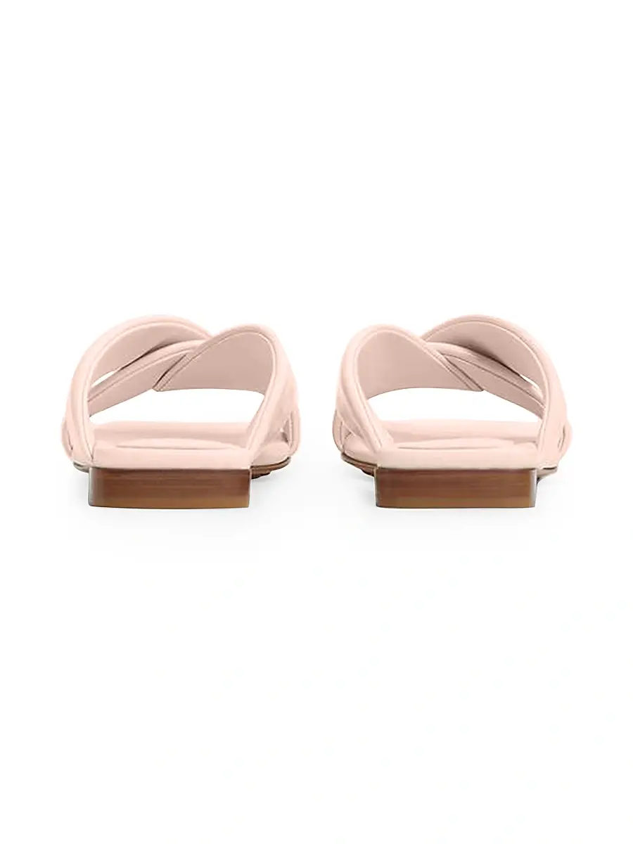 Bottega Veneta Women's Interwoven Leather Flat Sandals - Pink | Thumbnail 4 Bottega Veneta Women's Interwoven Leather Flat Sandals - Pink | Thumbnail 4