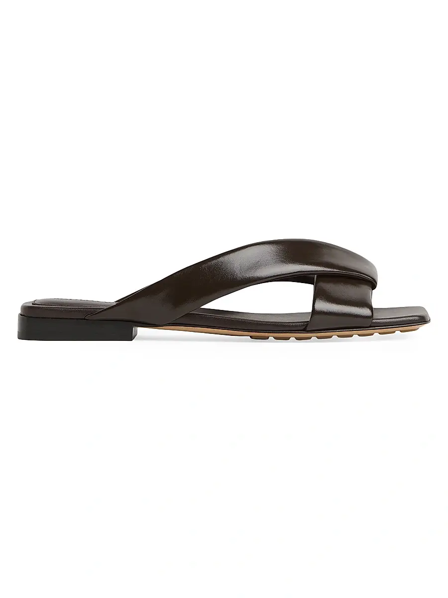 Bottega Veneta Women's Interwoven Leather Flat Sandals - Pink | Thumbnail 6 Bottega Veneta Women's Interwoven Leather Flat Sandals - Pink | Thumbnail 6