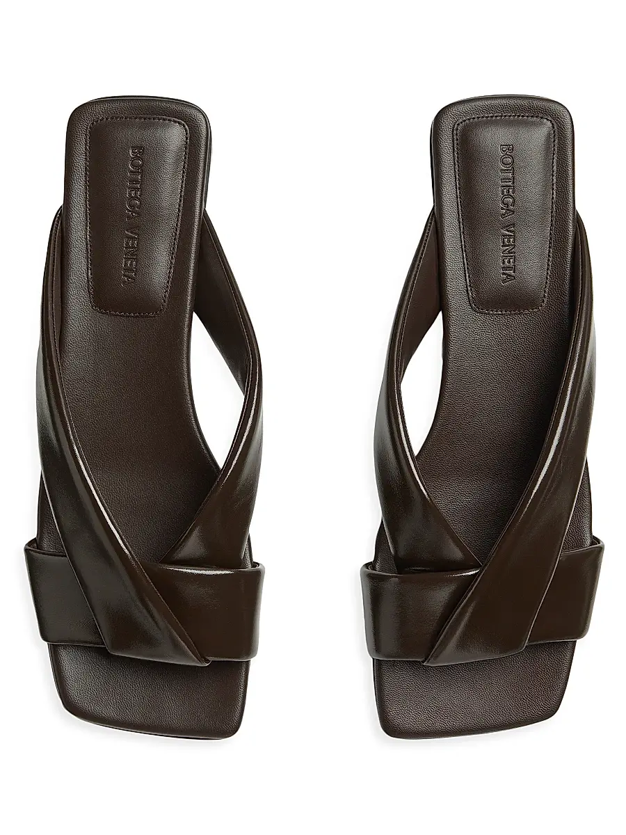 Bottega Veneta Women's Interwoven Leather Flat Sandals - Pink | Thumbnail 9 Bottega Veneta Women's Interwoven Leather Flat Sandals - Pink | Thumbnail 9