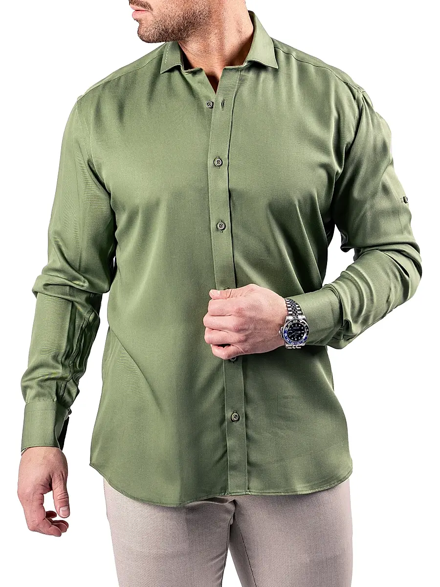 Maceoo Men's Berlin Resistance Shirt - Green | Thumbnail 5 Maceoo Men's Berlin Resistance Shirt - Green | Thumbnail 5