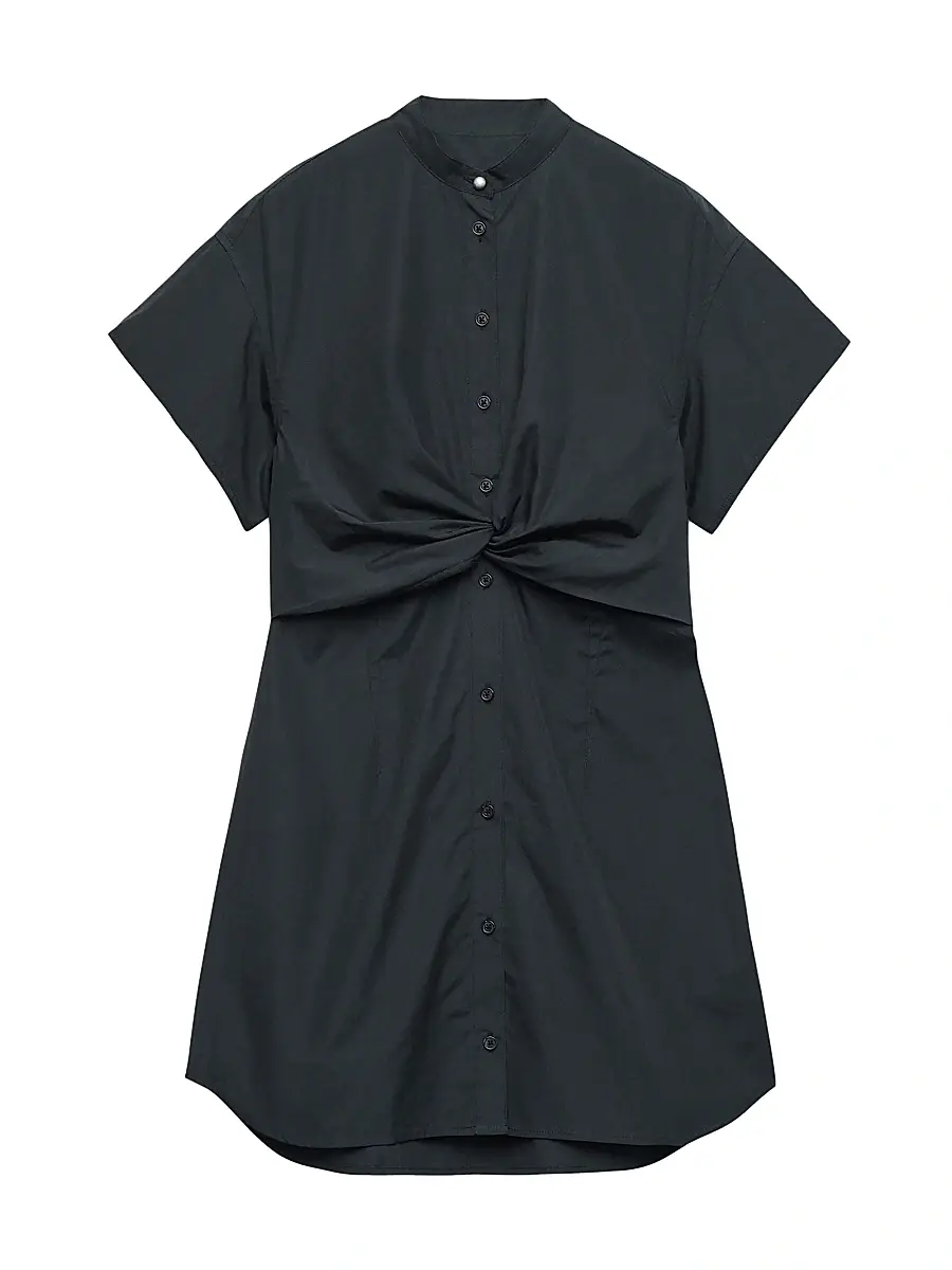 rag & bone Women's Gretchen Poplin Twist Mini Shirtdress