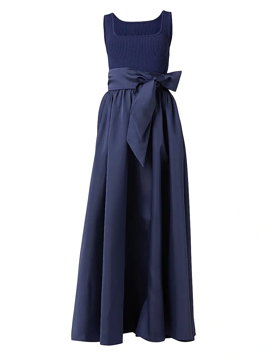 Shoshanna Women's Mercer Mikado-Knit Maxi Dress - Navy | Image 1 Shoshanna Women's Mercer Mikado-Knit Maxi Dress - Navy | Image 1