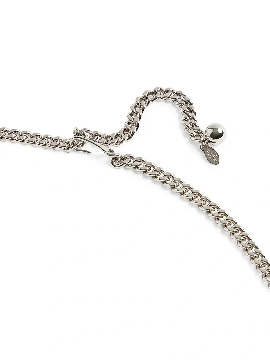Valentino Women's Vlogo Signature Chain Belt with Crystals - Palladium Crystal | Thumbnail 4