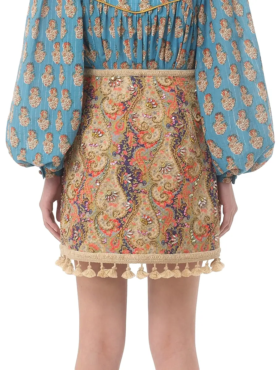 Valentino Garavani Women's Embroidered Skirt on Piquet | Thumbnail 5 Valentino Garavani Women's Embroidered Skirt on Piquet | Thumbnail 5