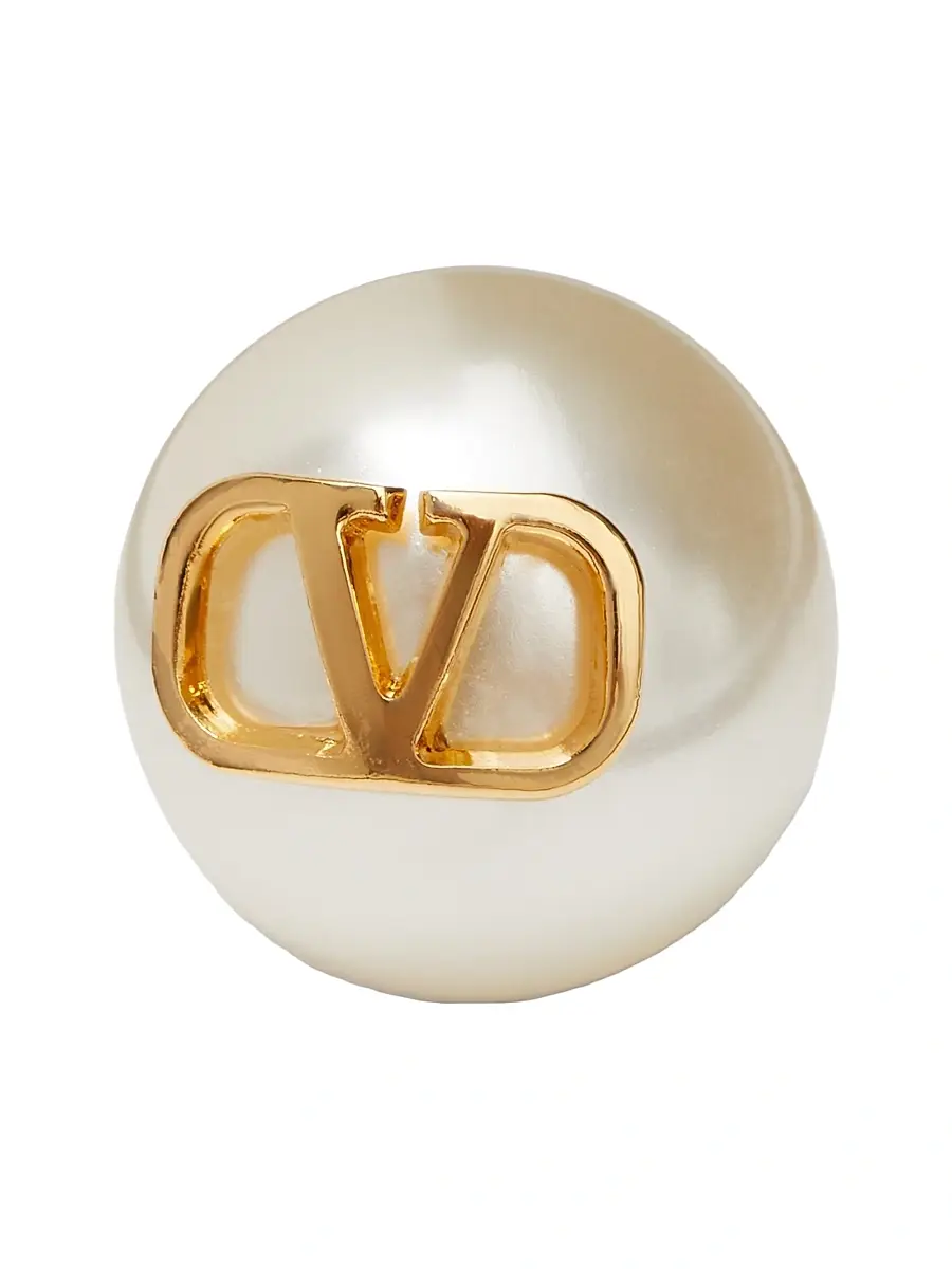Valentino Garavani Women's VLogo Signature Earrings With Pearls - White | Thumbnail 3 Valentino Garavani Women's VLogo Signature Earrings With Pearls - White | Thumbnail 3
