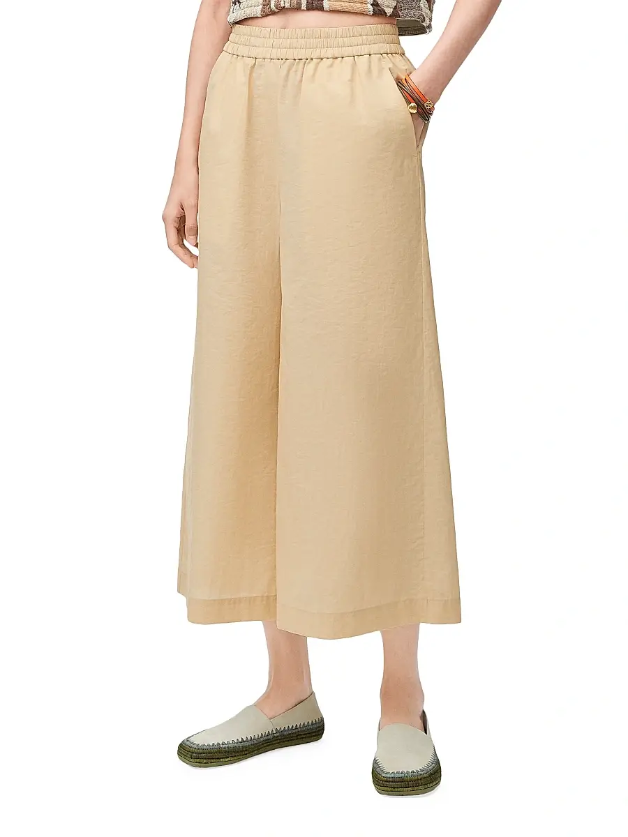 LOEWE Women's x Paula's Ibiza Wide-Leg Crop Trousers - Light Beige | Thumbnail 3 LOEWE Women's x Paula's Ibiza Wide-Leg Crop Trousers - Light Beige | Thumbnail 3