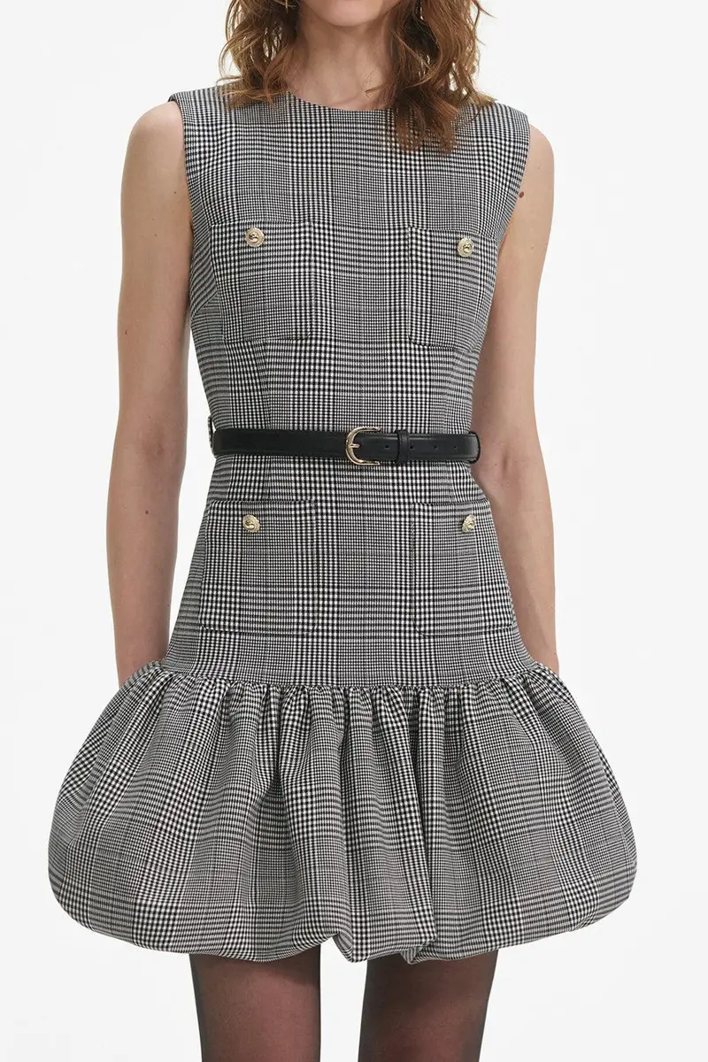 Self-Portrait Prince Of Wales Dress | Thumbnail 3