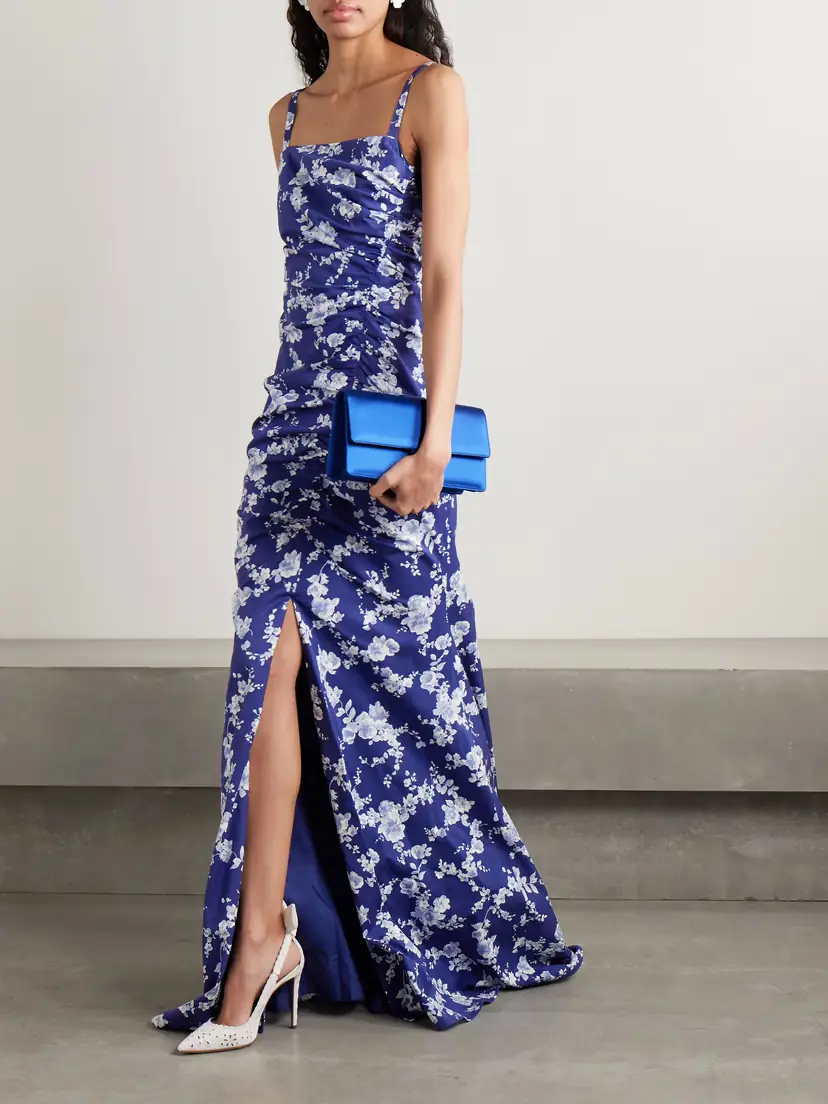 Carolina Herrera Ruched Floral-print Faille Gown | Thumbnail 2 Carolina Herrera Ruched Floral-print Faille Gown | Thumbnail 2