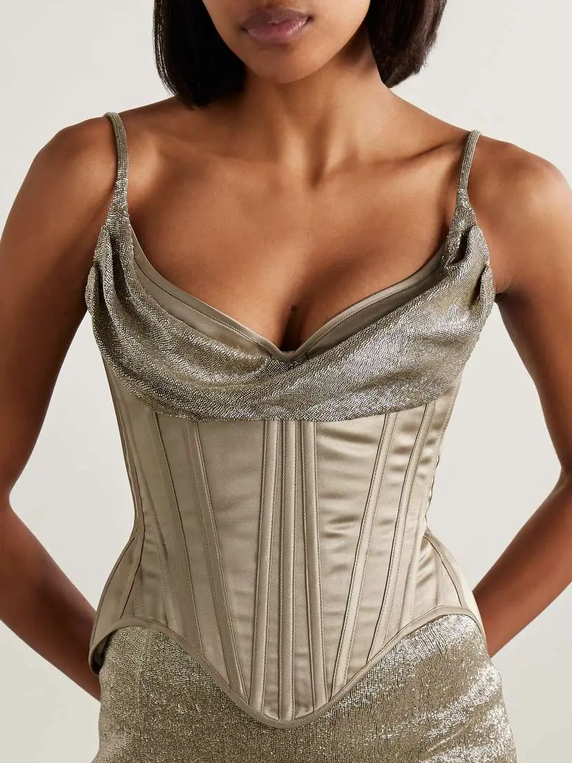 Wiederhoeft Salon Bead-embellished Silk-satin Bustier Top | Thumbnail 3 Wiederhoeft Salon Bead-embellished Silk-satin Bustier Top | Thumbnail 3