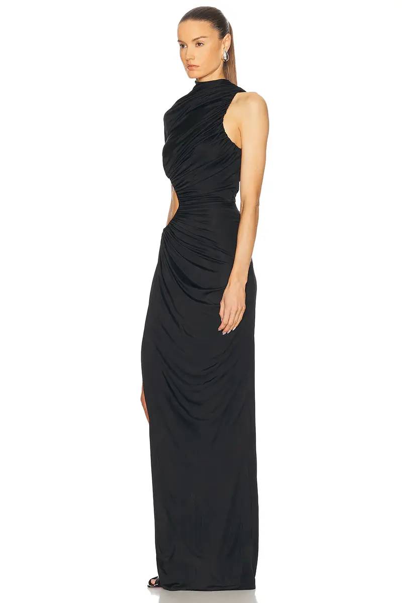 Atlein One Sleeve Ruched Cut Out Dress | Thumbnail 3
