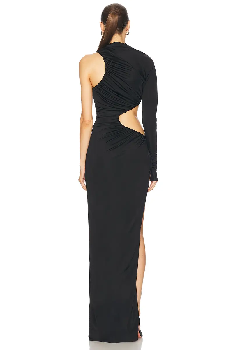 Atlein One Sleeve Ruched Cut Out Dress | Thumbnail 4