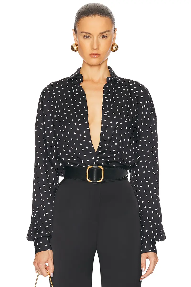 Alexandre Vauthier Polka Dot Button Down Top | Image 1 Alexandre Vauthier Polka Dot Button Down Top | Image 1