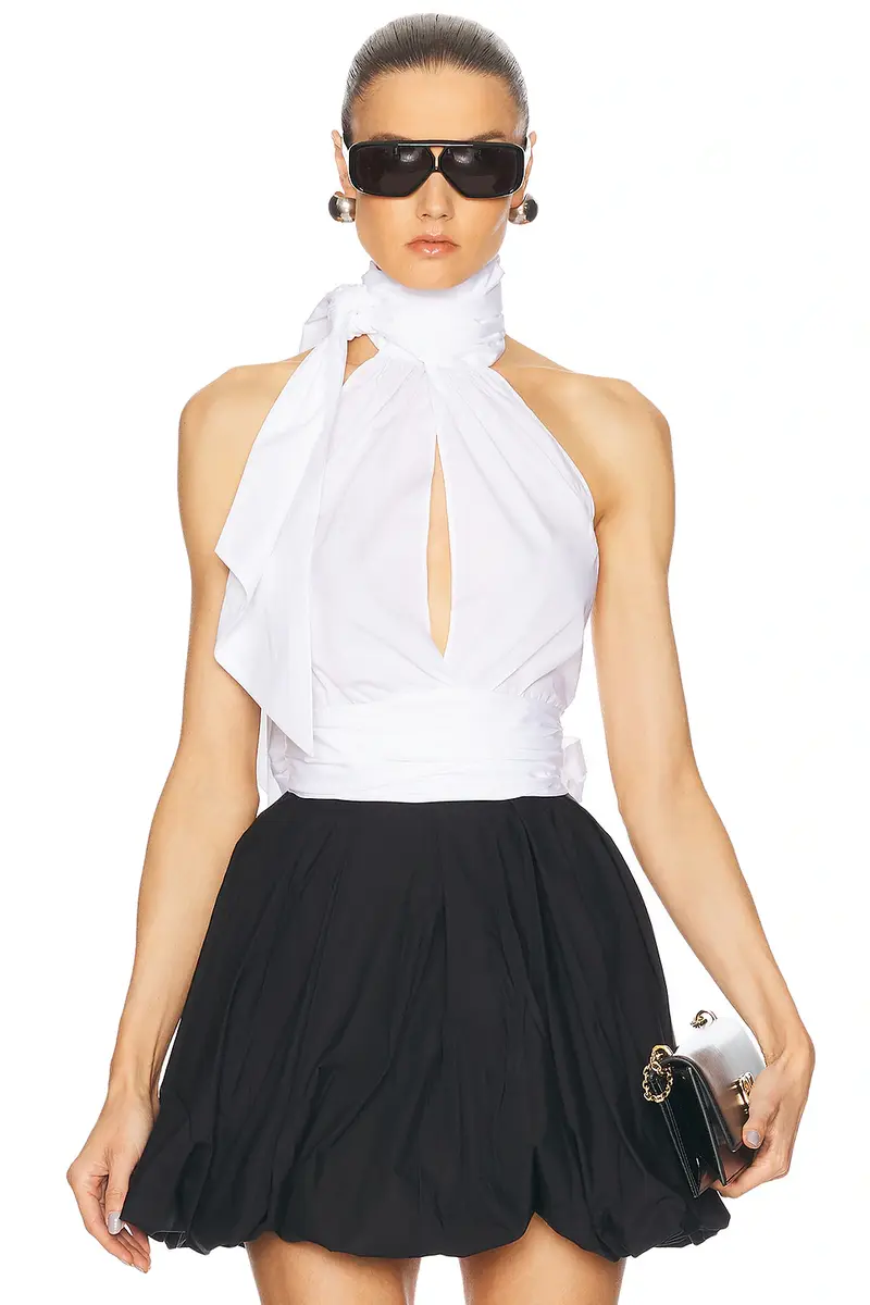 Alexandre Vauthier Poplin Sleevess Blouse | Image 1 Alexandre Vauthier Poplin Sleevess Blouse | Image 1