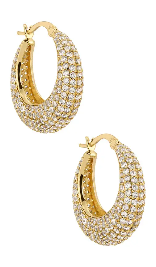 Lili Claspe Small Pave Becca Hoops | Image 1 Lili Claspe Small Pave Becca Hoops | Image 1