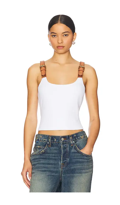 Monse Leather Strap Tank Top | Image 1 Monse Leather Strap Tank Top | Image 1