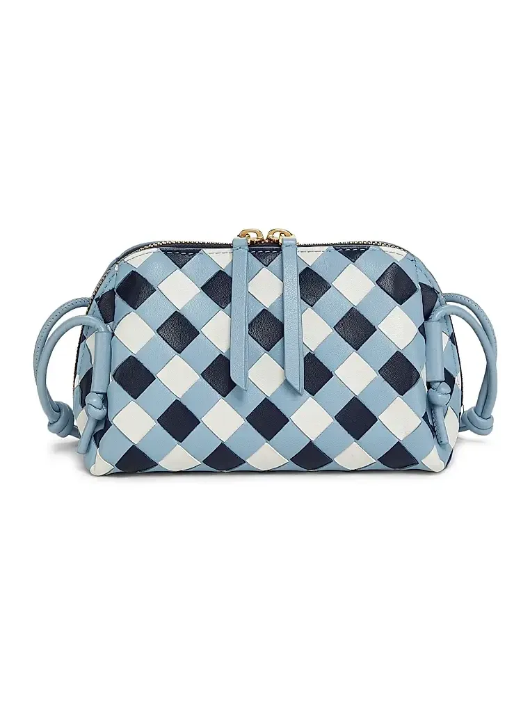 Women's Checkered Leather Concert Pouch Women's Checkered Leather Concert Pouch