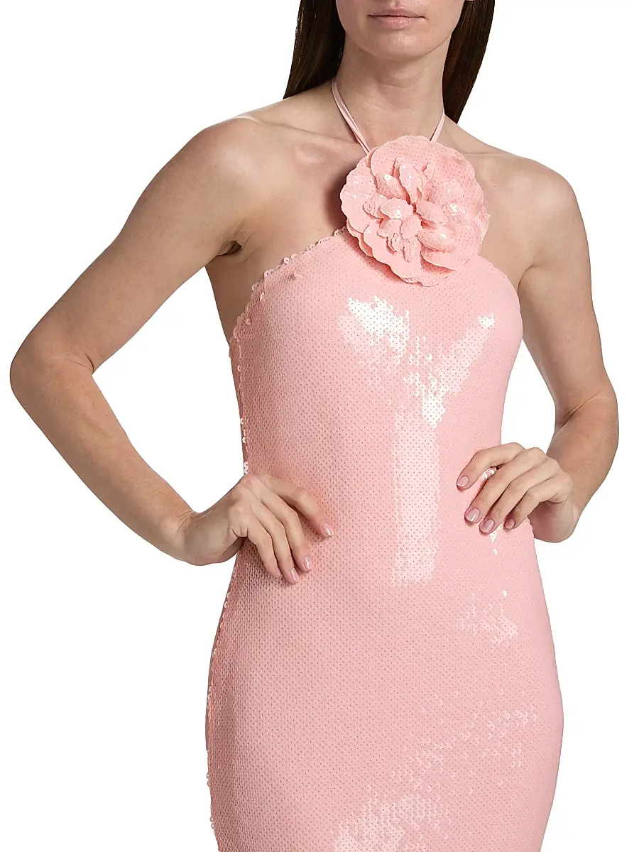 Rodarte Women's Sequined Floral Halter Cocktail Dress | Thumbnail 7 Rodarte Women's Sequined Floral Halter Cocktail Dress | Thumbnail 7