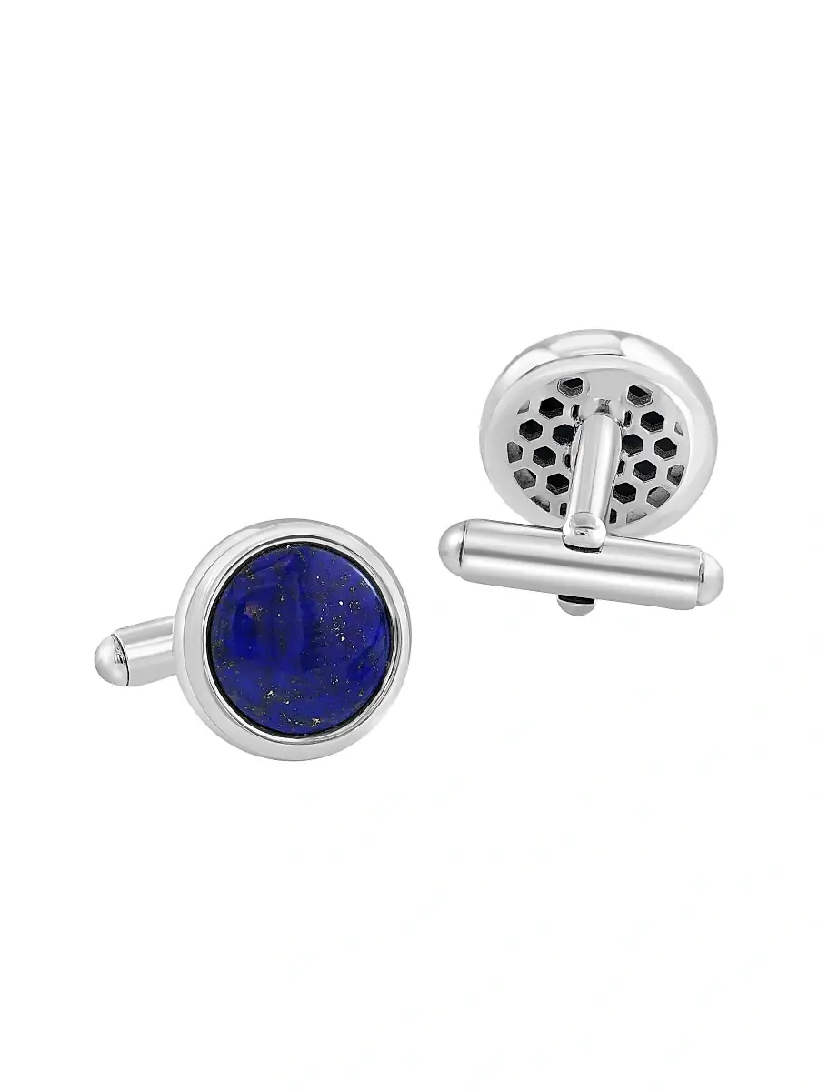 Saks Fifth Avenue Collection Men's 925 Sterling Silver & Lapis Lazuli Cufflinks | Thumbnail 3