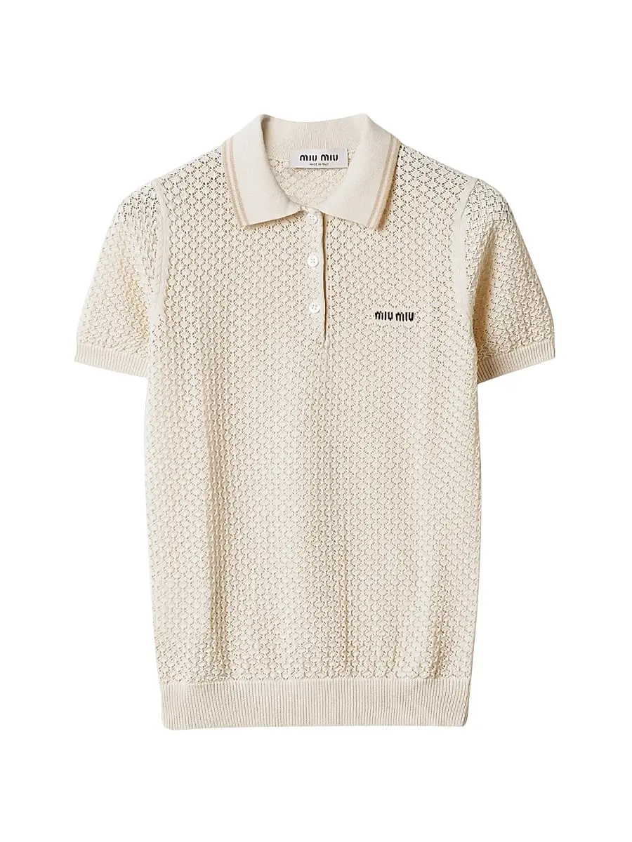 Women's Cotton Polo Shirt - Beige Khaki