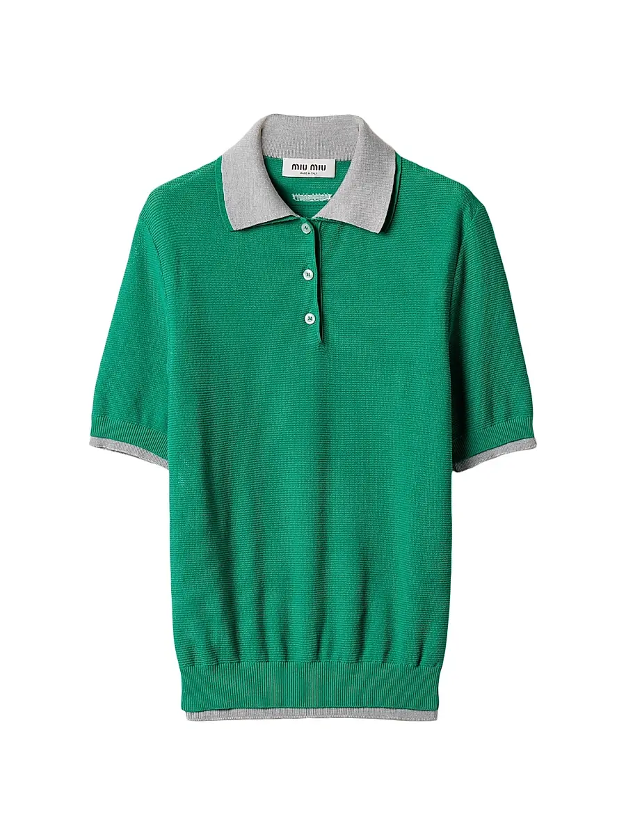 Women's Cotton Polo T-Shirt - Green