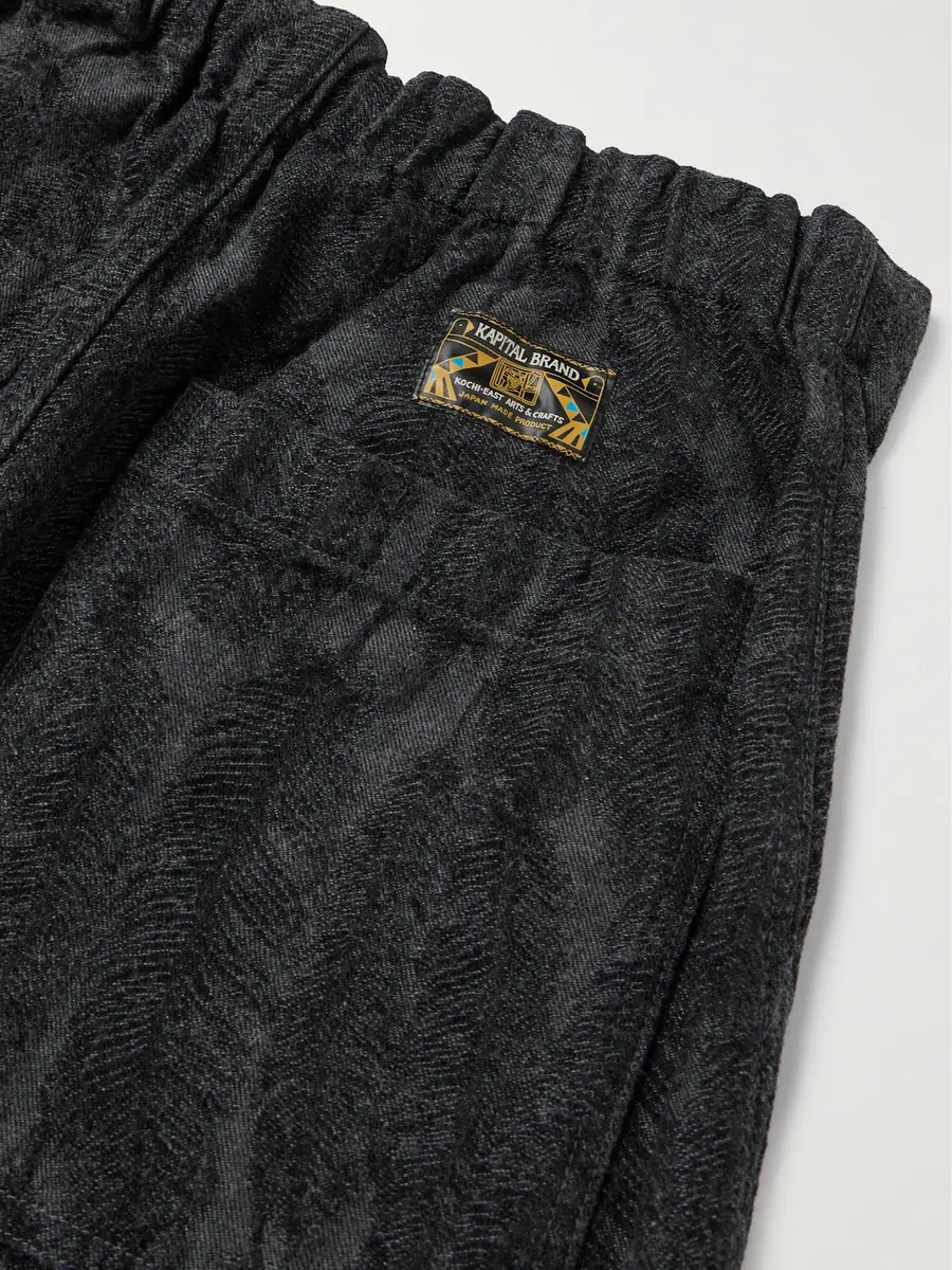 KAPITAL Magpie Easy Straight-Leg Cotton-Jacquard Drawstring Trousers - Men | Thumbnail 5 KAPITAL Magpie Easy Straight-Leg Cotton-Jacquard Drawstring Trousers - Men | Thumbnail 5