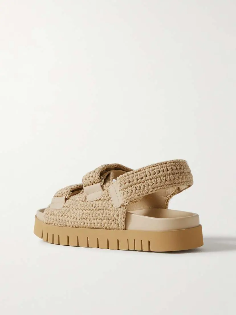 Gucci New Marmont Leather-trimmed Embellished Crocheted Cotton Platform Sandals | Thumbnail 3 Gucci New Marmont Leather-trimmed Embellished Crocheted Cotton Platform Sandals | Thumbnail 3